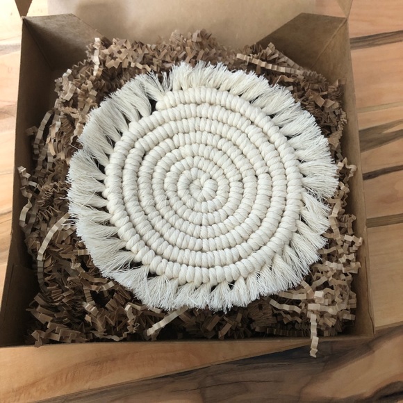 New Two homemade cotton macrame coasters - Picture 3 of 8